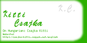 kitti csajka business card